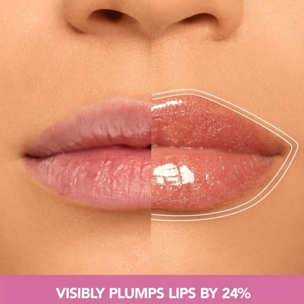NIB Buxom Plush Peach Plump Shot Plumping and Smoothing Lip Serum Gloss 4ml